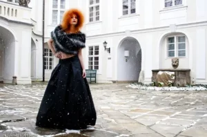 Winter Prague fashion portrait