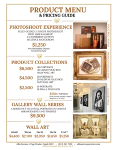 Allie Serrano Portraits Pricing 2023