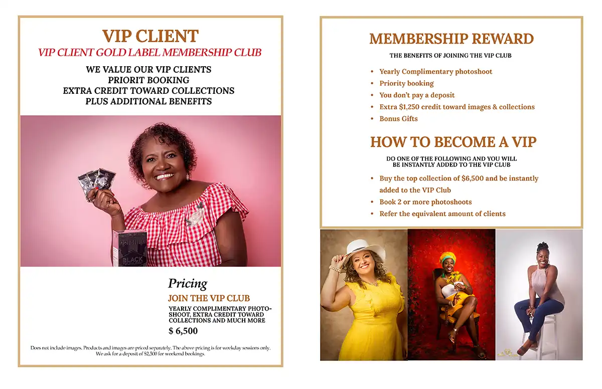 3 VIP Client gold label membership club copy