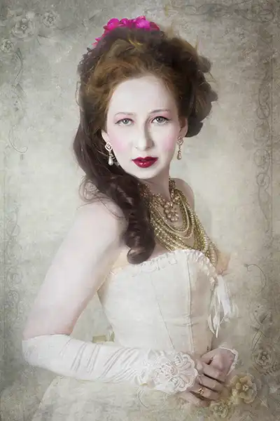renaissance woman portrait, themed photoshoot,