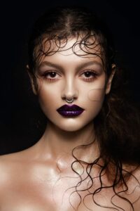 model with wet hair