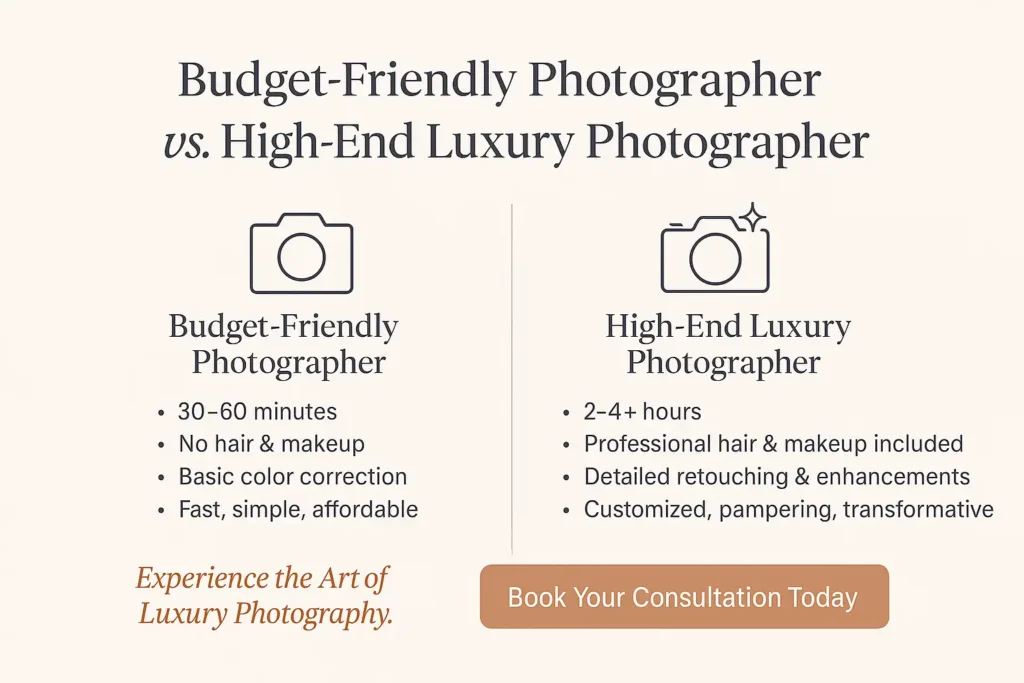 What is The Difference Between a Budget Friendly Photographer and a High End Luxury Photographer?